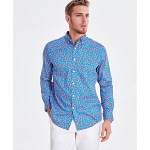 Club Room Shirt Mens Medium Adina Floral Long Sleeve Flash Poplin Button Up NWT